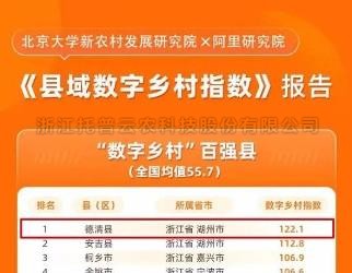 ?数字乡村指数全国百强县域榜单发布，位居榜单前十的县域都做了啥？